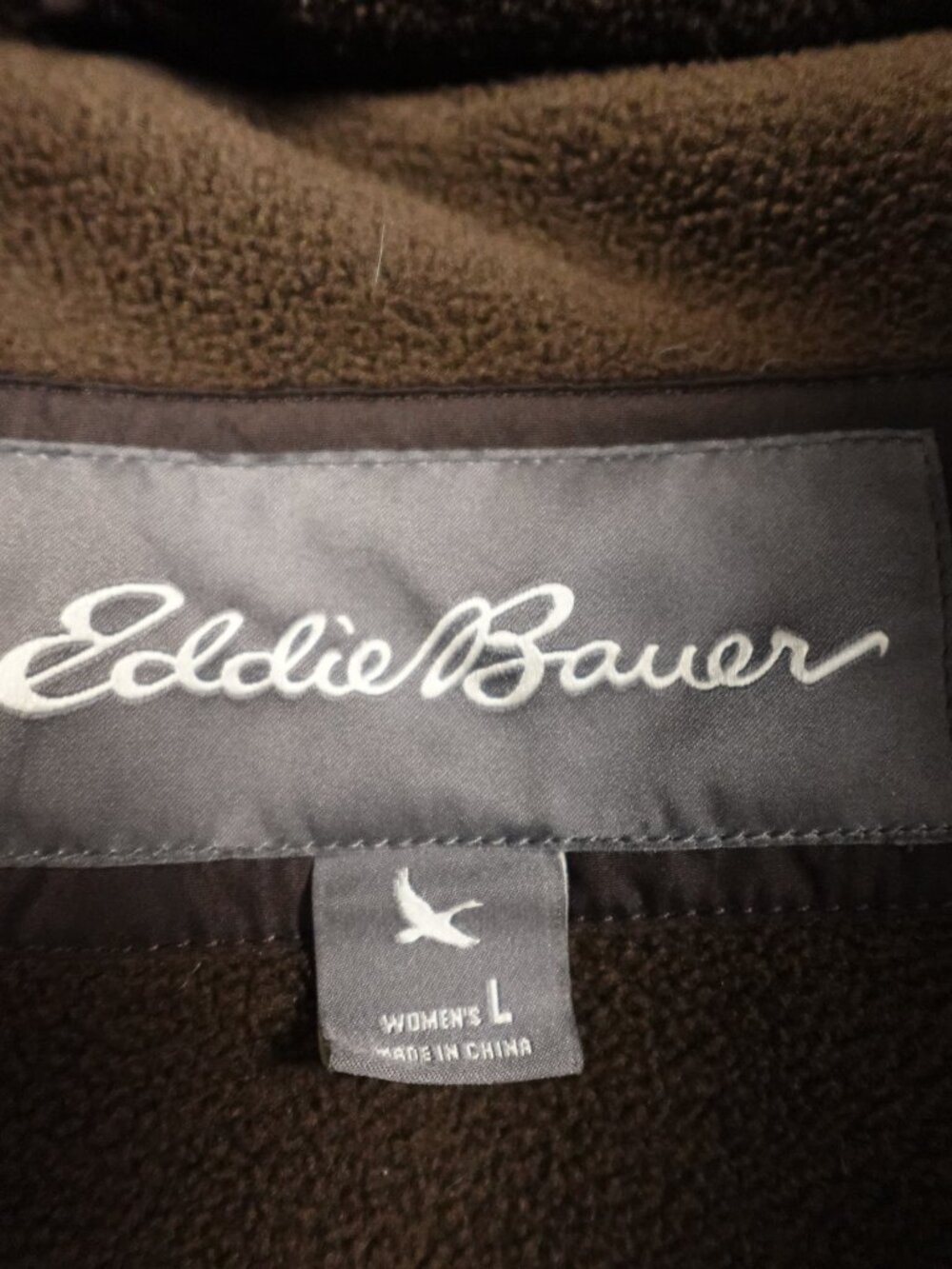 Eddie Bauer Down Maxi Coat Women’s Large Brown Faux Fur Hood Long Winter Parka - Picture 2 of 16